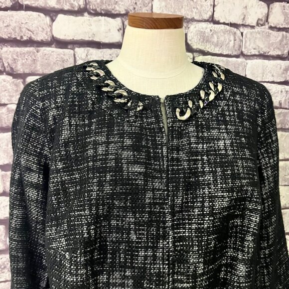 East 5th Black & White 3/4 Sleeve Jacket Size 1X - Picture 2 of 9